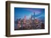 Aerial Photography Bird View at Shanghai Bund Skyline of Dusk-ArtisticPhoto-Framed Photographic Print