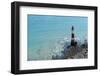 Aerial Photography of a Lighthouse and Sea near Beachy Head in England-prill-Framed Photographic Print