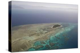 Aerial Photography of Coral Reef Formations of the Great Barrier Reef-Louise Murray-Stretched Canvas