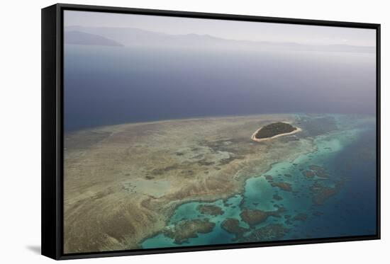 Aerial Photography of Coral Reef Formations of the Great Barrier Reef-Louise Murray-Framed Stretched Canvas