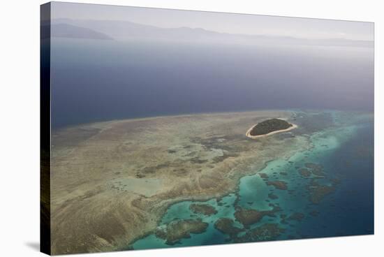 Aerial Photography of Coral Reef Formations of the Great Barrier Reef-Louise Murray-Stretched Canvas
