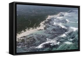 Aerial Photography of Ocean and Kelp Beds at Walker Bay-Louise Murray-Framed Stretched Canvas