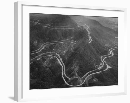 Aerial Picture of the Sao Paulo-Santos Road, also Called the Anchieta-Dmitri Kessel-Framed Photographic Print