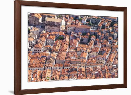 Aerial rooftop view of Dubrovnik Old Town, UNESCO World Heritage Site, Dubrovnik, Dalmatian Coast, -Neale Clark-Framed Photographic Print