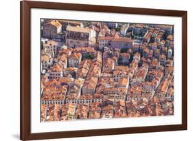 Aerial rooftop view of Dubrovnik Old Town, UNESCO World Heritage Site, Dubrovnik, Dalmatian Coast, -Neale Clark-Framed Photographic Print