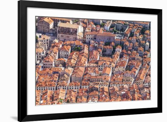 Aerial rooftop view of Dubrovnik Old Town, UNESCO World Heritage Site, Dubrovnik, Dalmatian Coast, -Neale Clark-Framed Photographic Print