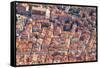 Aerial rooftop view of Dubrovnik Old Town, UNESCO World Heritage Site, Dubrovnik, Dalmatian Coast, -Neale Clark-Framed Stretched Canvas
