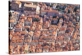 Aerial rooftop view of Dubrovnik Old Town, UNESCO World Heritage Site, Dubrovnik, Dalmatian Coast, -Neale Clark-Stretched Canvas