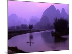 Aerial Scenic of the Fishermen and Limestone Mountains, Gulin, China-Bill Bachmann-Mounted Photographic Print