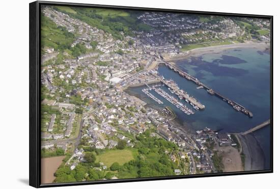 Aerial Shot of Newlyn Fishing Harbour Near Penzance, Cornwall, England, United Kingdom, Europe-Robert Harding-Framed Photographic Print