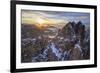 Aerial Shot of Sassolungo at Sunset-Roberto Moiola-Framed Photographic Print