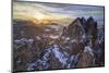 Aerial Shot of Sassolungo at Sunset-Roberto Moiola-Mounted Photographic Print