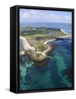 Aerial Shot of Tresco, Isles of Scilly, Cornwall, United Kingdom, Europe-Robert Harding-Framed Stretched Canvas