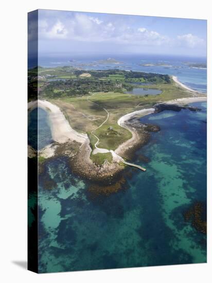 Aerial Shot of Tresco, Isles of Scilly, Cornwall, United Kingdom, Europe-Robert Harding-Stretched Canvas