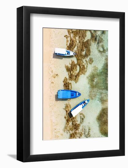 Aerial Summer - Blue Boats-Philippe HUGONNARD-Framed Photographic Print