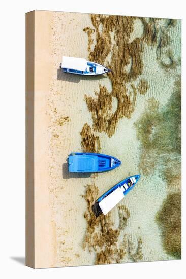 Aerial Summer - Blue Boats-Philippe HUGONNARD-Stretched Canvas
