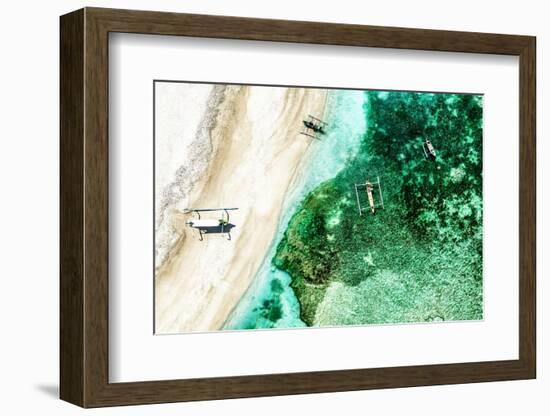 Aerial Summer - Emerald Coral Beach-Philippe HUGONNARD-Framed Photographic Print