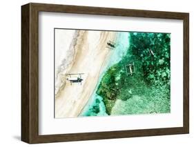 Aerial Summer - Emerald Coral Beach-Philippe HUGONNARD-Framed Photographic Print