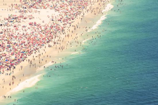 'Aerial Summer View of Crowded Ipanema Beach of Rio De Janeiro Brazil ...