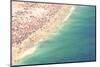 Aerial Summer View of Crowded Ipanema Beach of Rio De Janeiro Brazil Shoreline from Above-LazyLlama-Mounted Photographic Print