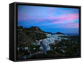 Aerial Sunset View of Frigiliana, Costa Del Sol, Malaga Province, Andalucoa, Spain-null-Framed Stretched Canvas