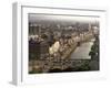 Aerial View Along the River Liffey, Dublin, Eire (Republic of Ireland)-Tim Hall-Framed Photographic Print