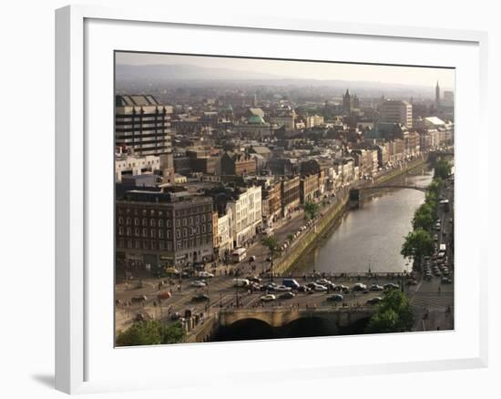 Aerial View Along the River Liffey, Dublin, Eire (Republic of Ireland)-Tim Hall-Framed Photographic Print