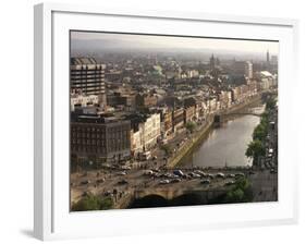 Aerial View Along the River Liffey, Dublin, Eire (Republic of Ireland)-Tim Hall-Framed Photographic Print