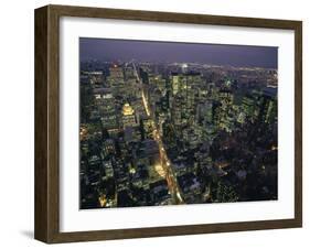 Aerial View at Night of the City Lights Taken from the Empire State Building, New York, USA-Nigel Francis-Framed Photographic Print