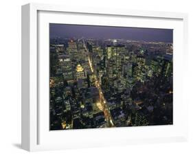 Aerial View at Night of the City Lights Taken from the Empire State Building, New York, USA-Nigel Francis-Framed Photographic Print