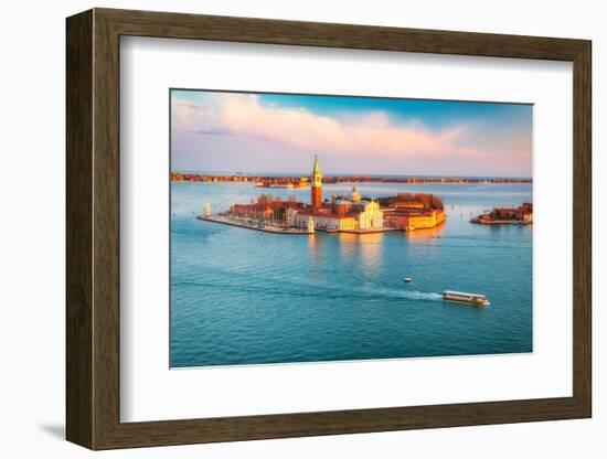 Aerial View at San Giorgio Maggiore Island, Venice, Italy-S Borisov-Framed Photographic Print