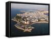 Aerial view, by drone, of Cadiz, Andalucia, Spain-Ben Pipe-Framed Stretched Canvas