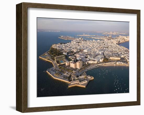 Aerial view, by drone, of Cadiz, Andalucia, Spain-Ben Pipe-Framed Photographic Print