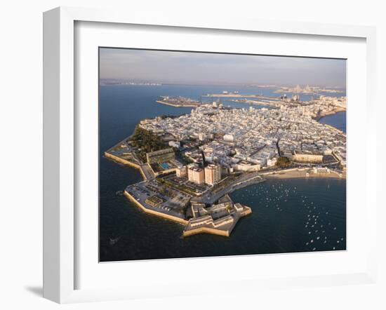 Aerial view, by drone, of Cadiz, Andalucia, Spain-Ben Pipe-Framed Photographic Print