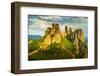 Aerial view by drone of Kaleto Rock Fortress rock formations, Belogradchik, Bulgaria-Christian Kober-Framed Photographic Print