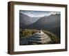 Aerial view by drone of St. Anthony's Sanctuary Caporetto Memorial, Kobarid, Goriska, Slovenia-Ben Pipe-Framed Photographic Print