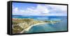 Aerial view by drone of St. James Bay, Antigua, Antigua and Barbuda, Leeward Islands-Roberto Moiola-Framed Stretched Canvas
