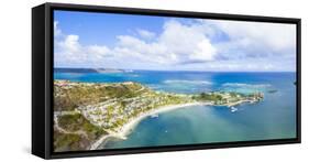 Aerial view by drone of St. James Bay, Antigua, Antigua and Barbuda, Leeward Islands-Roberto Moiola-Framed Stretched Canvas