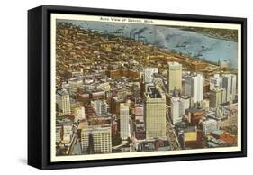 Aerial View, Detroit, Michigan-null-Framed Stretched Canvas