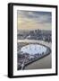 Aerial View from Helicopter, Canary Wharf and O2 Arena, London, England-Jon Arnold-Framed Photographic Print