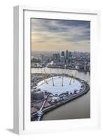 Aerial View from Helicopter, Canary Wharf and O2 Arena, London, England-Jon Arnold-Framed Photographic Print