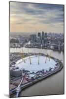 Aerial View from Helicopter, Canary Wharf and O2 Arena, London, England-Jon Arnold-Mounted Photographic Print