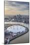 Aerial View from Helicopter, Canary Wharf and O2 Arena, London, England-Jon Arnold-Mounted Photographic Print