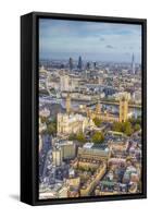 Aerial View from Helicopter, Houses of Parliament, River Thames, London, England-Jon Arnold-Framed Stretched Canvas