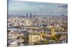 Aerial View from Helicopter, Houses of Parliament, River Thames, London, England-Jon Arnold-Stretched Canvas