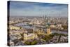 Aerial View from Helicopter, Houses of Parliament, River Thames, London, England-Jon Arnold-Stretched Canvas