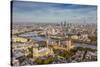 Aerial View from Helicopter, Houses of Parliament, River Thames, London, England-Jon Arnold-Stretched Canvas