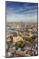 Aerial View from Helicopter, Houses of Parliament, River Thames, London, England-Jon Arnold-Mounted Photographic Print