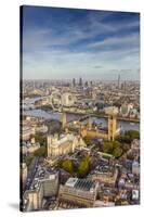 Aerial View from Helicopter, Houses of Parliament, River Thames, London, England-Jon Arnold-Stretched Canvas