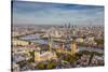 Aerial View from Helicopter, Houses of Parliament, River Thames, London, England-Jon Arnold-Stretched Canvas